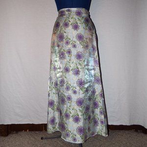 90s Aqua Blues shiny floral skirt